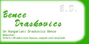 bence draskovics business card